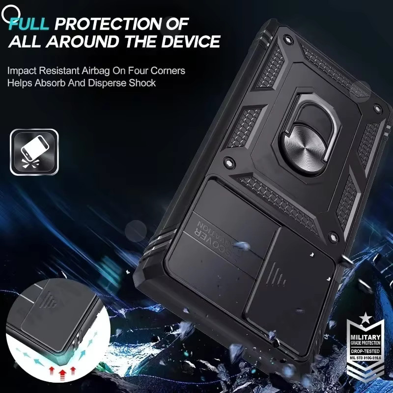 Heavy Duty Schutzhülle für Samsung Galaxy S26 Ultra S25 S24 S23 Plus S25 FE A57 A56 A37 A36 A17 A16 5G mit 360 Grad Kamera-Schutz und Kickstand in Blau und Schwarz - Bild 4