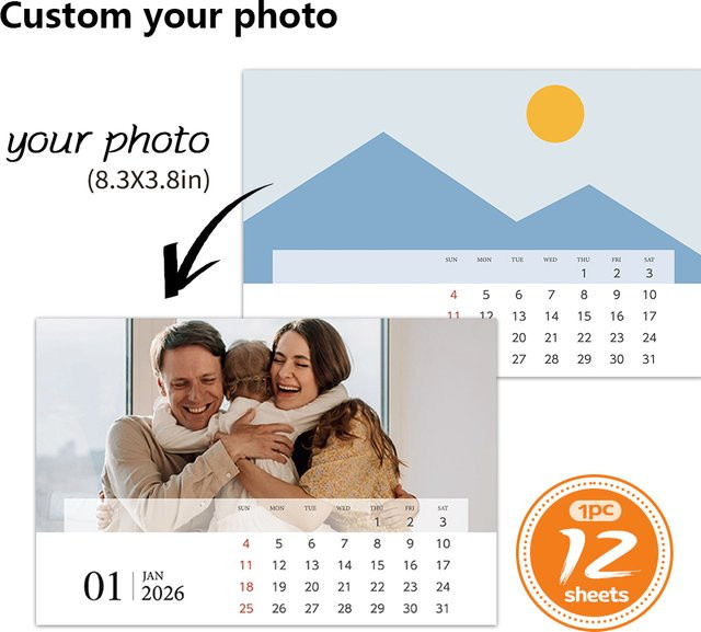 Personalisierter Tischkalender 2026 mit eigenen Fotos zur Gestaltung als individuelles Geschenk - Bild 1