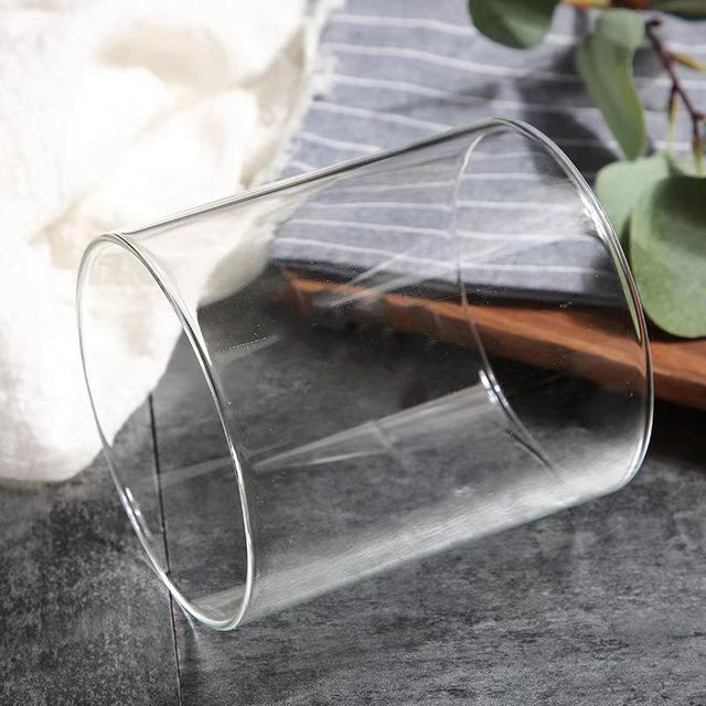 Hitzebeständige Borosilikatglas-Zylinder-Kerzenabdeckung von Chose One in Grau, rund, Durchmesser: 10 cm - Bild 1