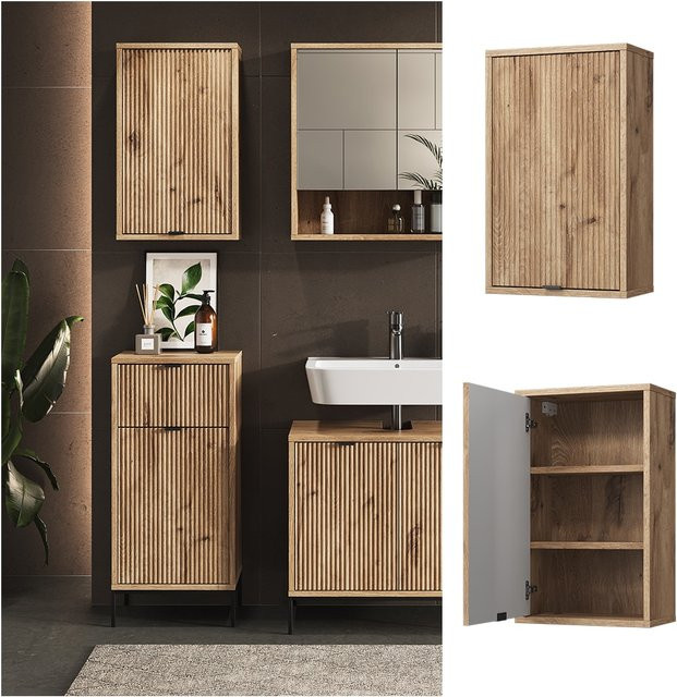 Vicco Badschrank Eliza Viking Oak Wandhängender Hängeschrank in Braun B: 40 cm, H: 65 cm - Bild 1
