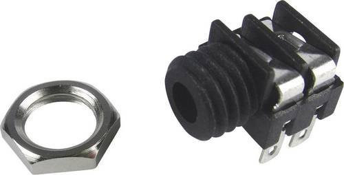 Cliff FCR1291 Klinken-Steckverbinder 3,5mm Buchse für den horizontalen Einbau, 2-polig Mono, Schwarz - Bild 1
