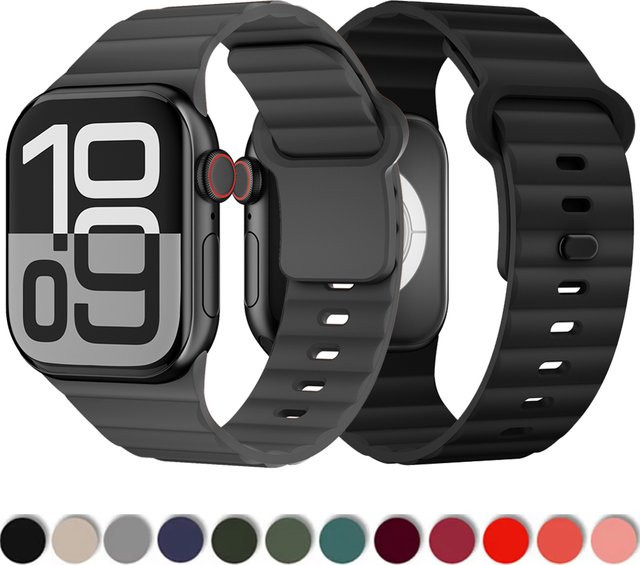 I LOVE LUO Uhrenarmband Silikon, Schwarz, Unisex - Bild 1