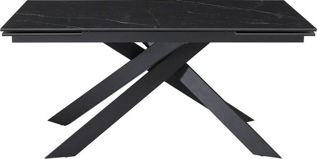 Esstisch Corema von Pascal MORABITO in Schwarz mit Marmor-Optik, ausziehbar, B/T/H: 240 x 160 x 76 cm - Bild 1