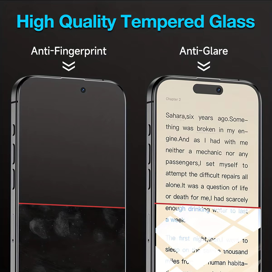 3 in 1 Displayschutzset für iPhone 17 mit 2 Stück mattem Panzerglas für Privatsphäre und 1 Stück Kameraobjektivschutz in Schwarz und Transparent - Bild 4
