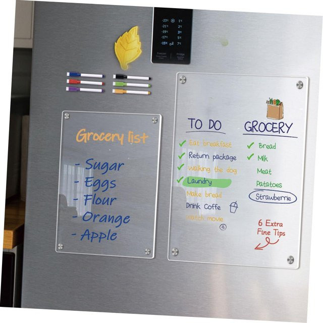 Magnetisches Acryl Whiteboard für den Kühlschrank als Planer für Wochen- und Monatspläne sowie Notizen, transparent - Bild 1