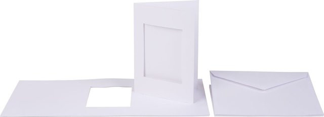VBS Passepartoutkarten Rechteck in Weiß B/H: 21,5 x 10,0 cm - Bild 1