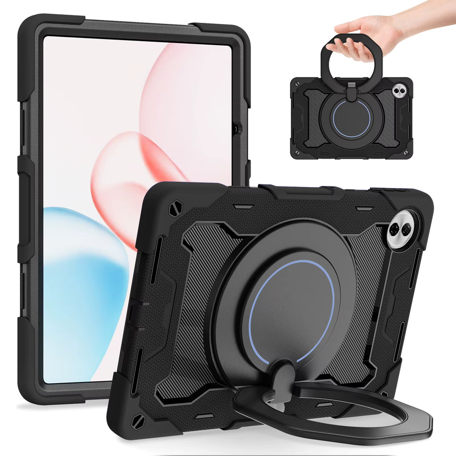 Robuste 360 Grad drehbare Griffhülle mit Panzerung für Honor Pad 12,1 Zoll (Modelle HEY4-W09 und HEY3-W00) in Schwarz und Blau - Bild 2