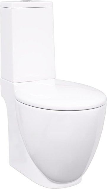 Yiwydaa Keramiktoilette mit horizontalem Abgang und Soft-Close-Funktion in Weiß - Bild 1