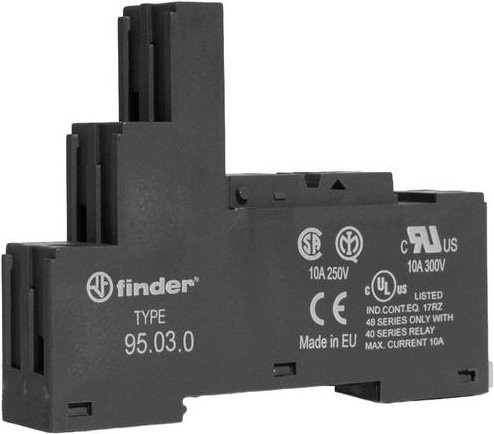 Finder 95.03.0 Relaissockel passend für Serie 40, Farbe: Schwarz - Bild 1