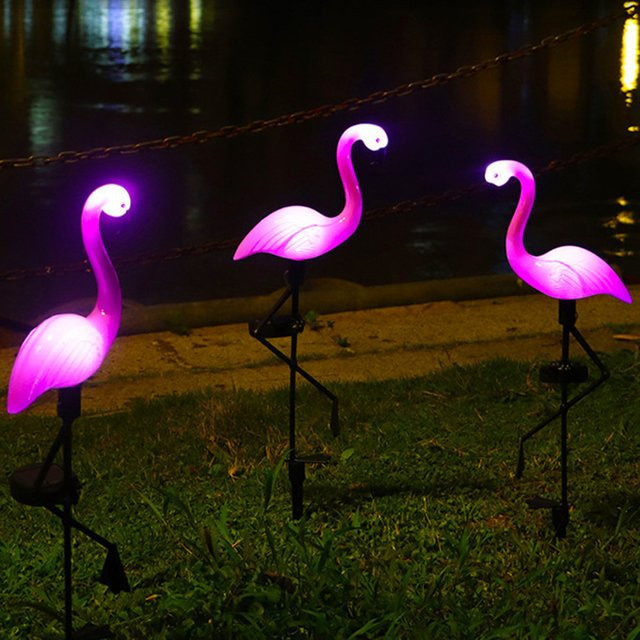 PAMNNY Flamingo Solar-LED-Außenleuchte in Pink zur Garten- und Wegbeleuchtung - Bild 1