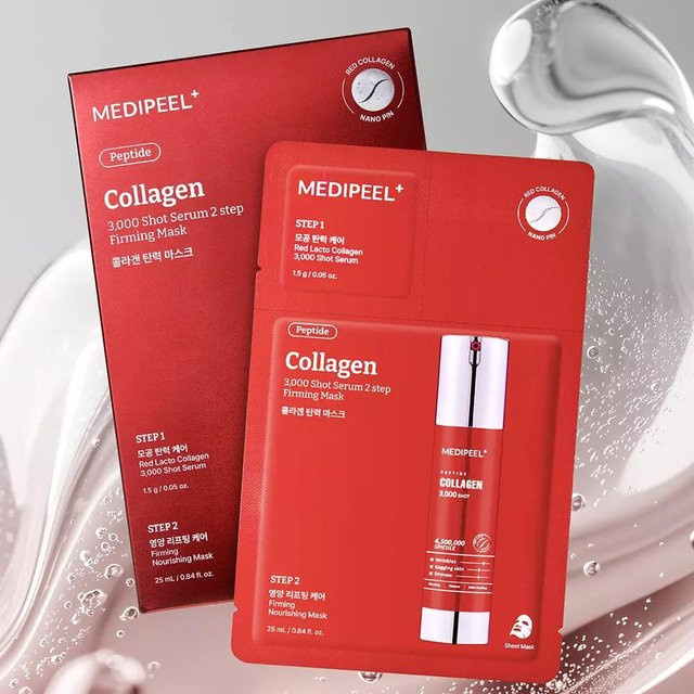 MEDI-PEEL Rotes Lacto-Kollagen 3000 Shot Serum 2-Stufen-Maske, 5 Stück - Bild 1