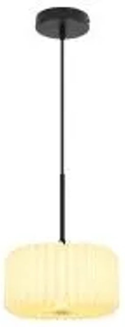 NETTLIFE Vintage Hängelampe in Weiß für Wohn- und Esszimmer, höhenverstellbare Pendelleuchte aus Metall und Papier, Höhe: 120 cm, Durchmesser: 40 cm - Bild 1