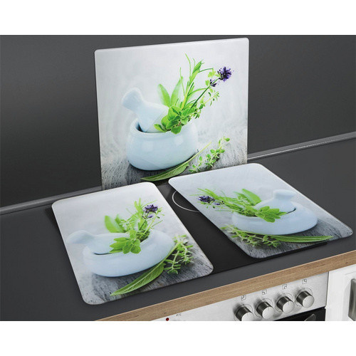 WENKO Multi-Platte aus Glas mit floralem Dekor in Mehrfarbig, B/L: 56 x 50 cm - Bild 1