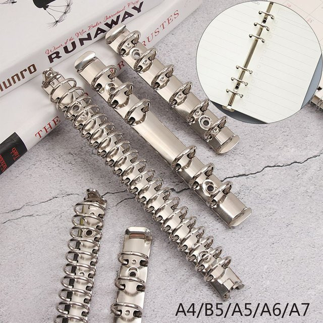 Metall Spirale Ringe und Binder Clips für A4/B5/A5/A6/A7 Ordner und Notebooks in Silber - Bild 1
