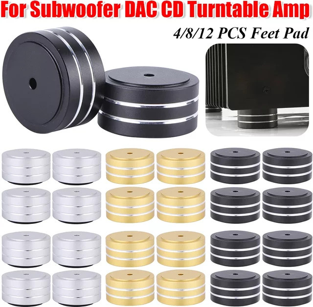 Lautsprecher Isolation Füße aus Aluminiumlegierung in Schwarz für Subwoofer, DAC, CD-Player und Verstärker - Bild 1