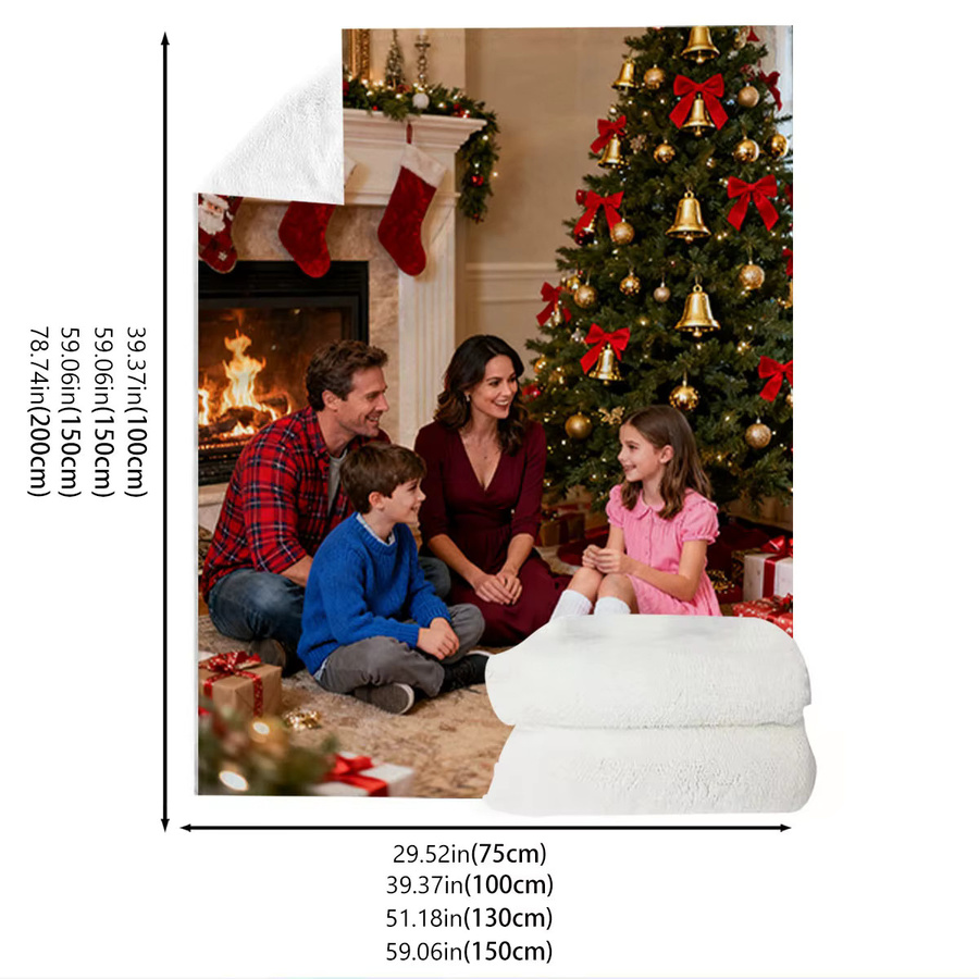 SRH Flanelldecke mit Weihnachtsmotiv aus 100 % Polyester, superwarm und maschinenwaschbar - Bild 5