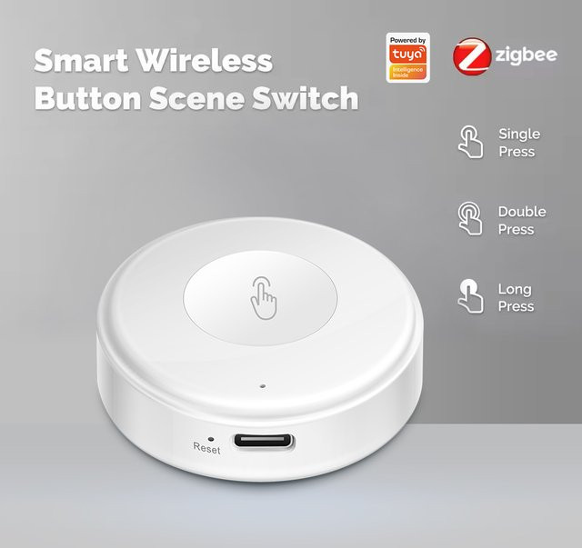 Tuya Smart Scene Switch Wireless Zigbee Mini-Fernbedienung für Smart Life in Weiß - Bild 1