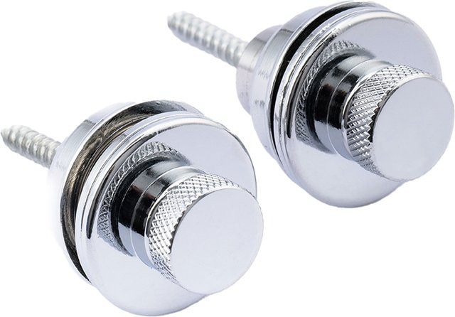Musiclily Metall-Gitarren-Verriegelungsgurt mit flachem Kopf und Schlössern in Silber, 2er-Set für E-Gitarre, Akustikgitarre oder Bass - Bild 1