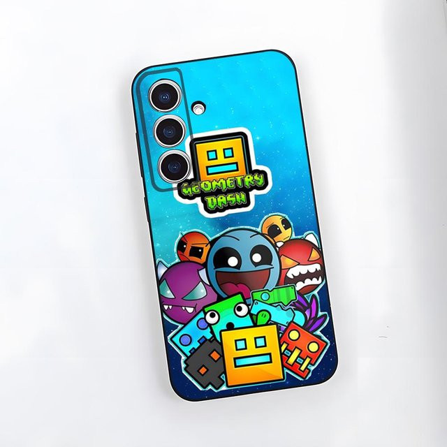 G-Geometry Dash Handyhülle für Samsung Galaxy S26 S25 Plus S23 FE S22 Ultra S21 Plus S21 Ultra S20 Plus S20 in Blau - Bild 1
