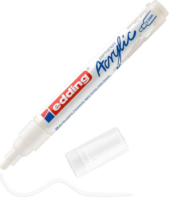 edding Acrylmarker 5100 in Verkehrsweiß, permanenter Pigmentmarker mit mittlerer Spitze - Bild 1