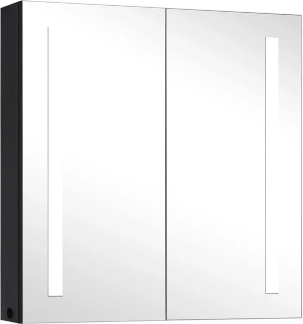 vidaXL LED-Spiegelschrank für das Badezimmer in Anthrazit mit integrierter Beleuchtung und internen Regalen, B/H/T: 62 x 60 x 14 cm - Bild 1