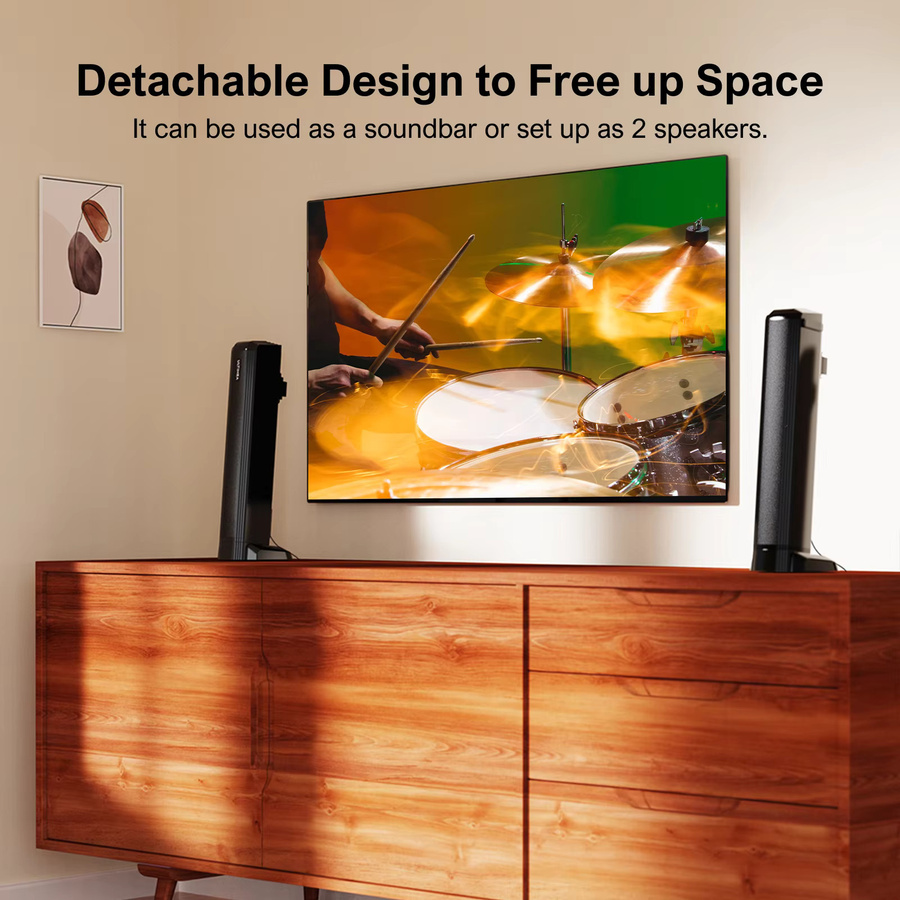 ULTIMEA Apollo S40 2,2-Kanal-Soundbar in Schwarz mit 100 W Leistung, Bluetooth 5.3 und einstellbarem Bass - Bild 4
