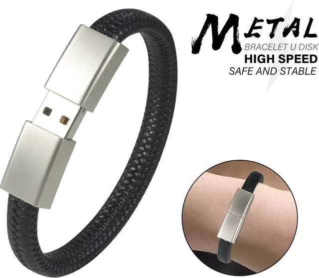 JASTER USB-Flash-Laufwerk Armband 64GB Schwarz - Bild 1