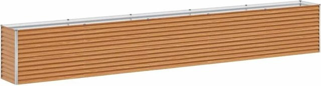 vidaXL Hochbeet aus verzinktem Stahl in Hellbraun, B/T/H: 485 x 50 x 68 cm - Bild 1