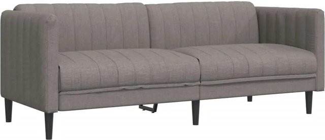 vidaXL 3-Sitzer Sofa in Taupe und Grau mit Stoffbezug und Massivholzrahmen, B: 193,0 cm, H: 76,5 cm, T: 74,5 cm - Bild 1