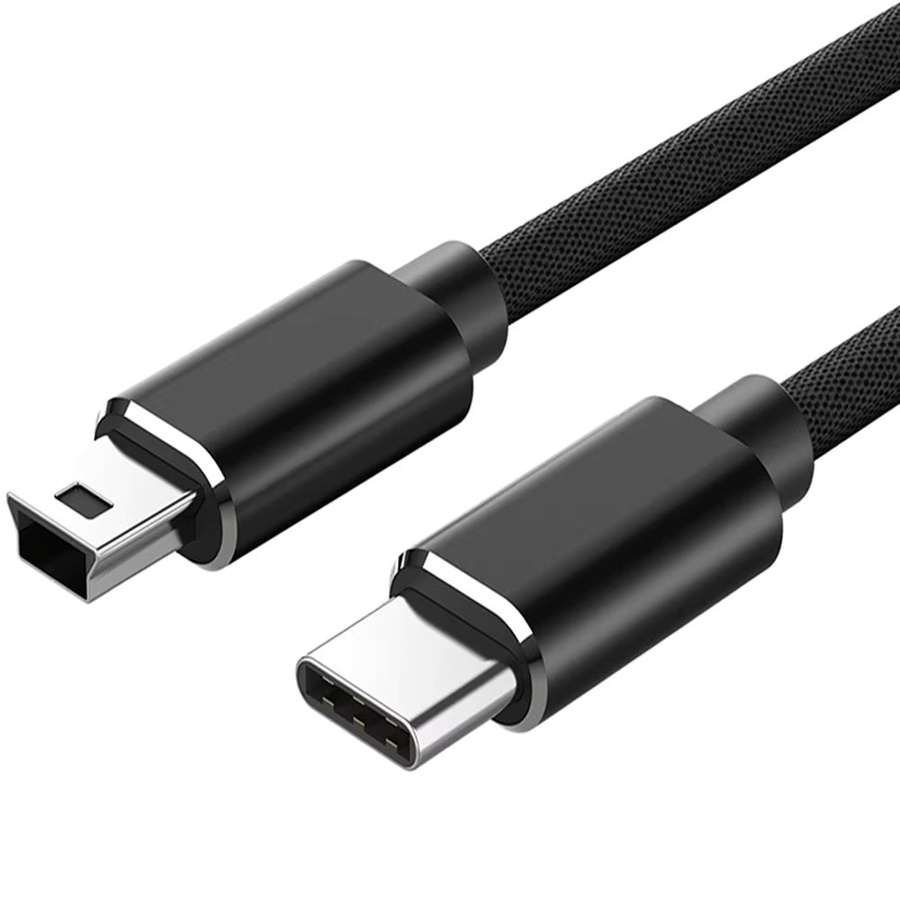 DITIPOO USB-C auf Mini-USB 5-Pin OTG-Kabel in Blau für Datenübertragung und Schnellladen von Digitalkameras, MP3-Playern und GPS-Empfängern - Bild 2
