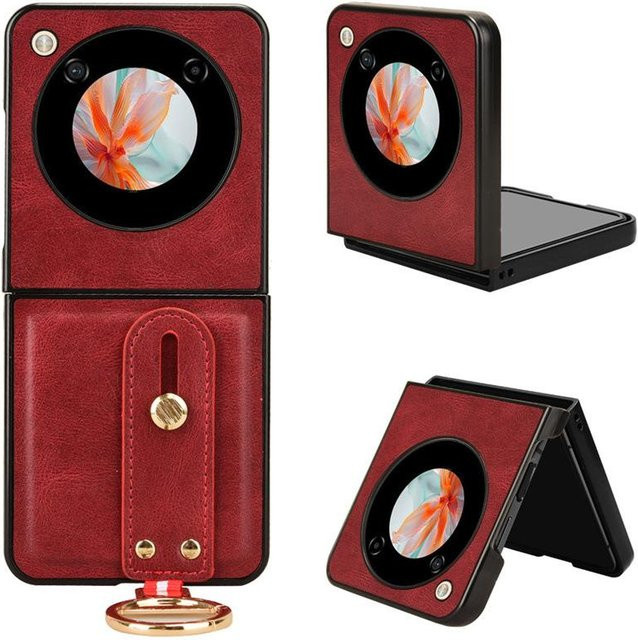 iFace Lederhülle mit Armband und Trageband für ZTE Libero Flip, Nubia Flip2 und Nubia Flip3 in Rot - Bild 1
