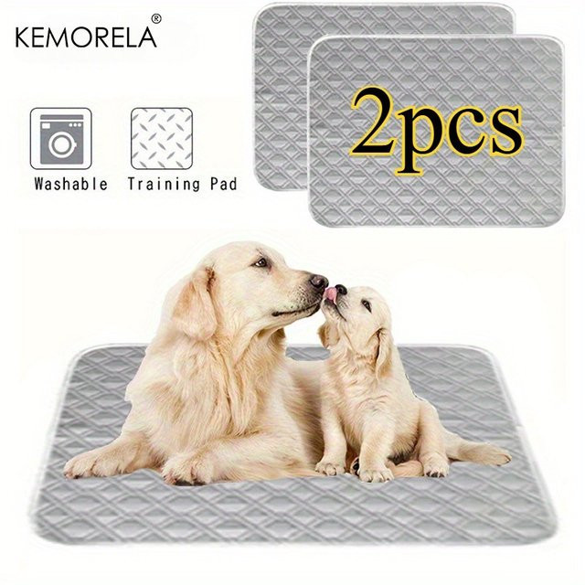 KEMORELA Waschbare Haustier-Trainingsunterlagen in Grau, wiederverwendbare Welpen-Pipi-Pads mit auslaufsicherer Rückseite, B/B: 35 x 35 cm - Bild 1