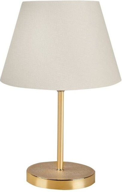 Opviq Tischleuchte in Beige und Creme aus Metall und PVC mit E27 Fassung, B/H/T: 22 x 37 x 22 cm - Bild 1