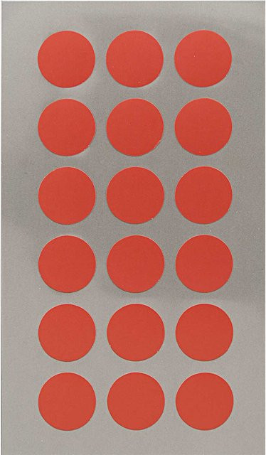 Rico Design Paper Poetry Office Sticker Punkte in Rot mit 15 mm Durchmesser, 4 Bogen - Bild 1