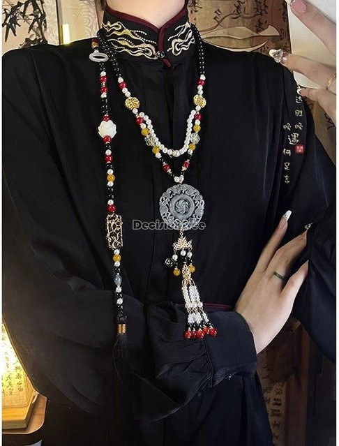 Lange Anhänger-Halskette, Bunt, Unisex, Ohne Stein - Bild 1