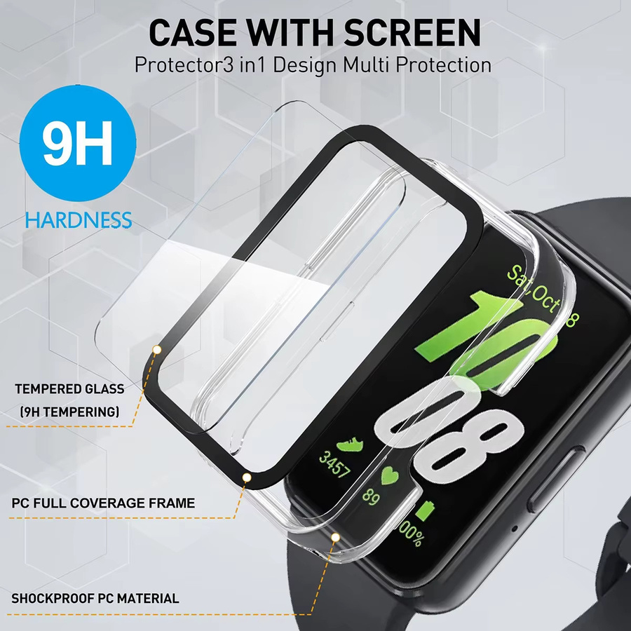 NEY Smartwatch-Schutz für Samsung Galaxy Fit 3, Glas und Silikon, transparent, Unisex - Bild 6