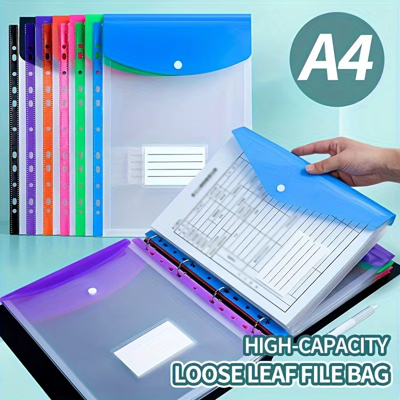 4er-Pack erweiterbare A4-Aktenordner aus PP-Kunststoff mit 11-Ring-Bindung und Knopfverschluss in Multicolour - Bild 2