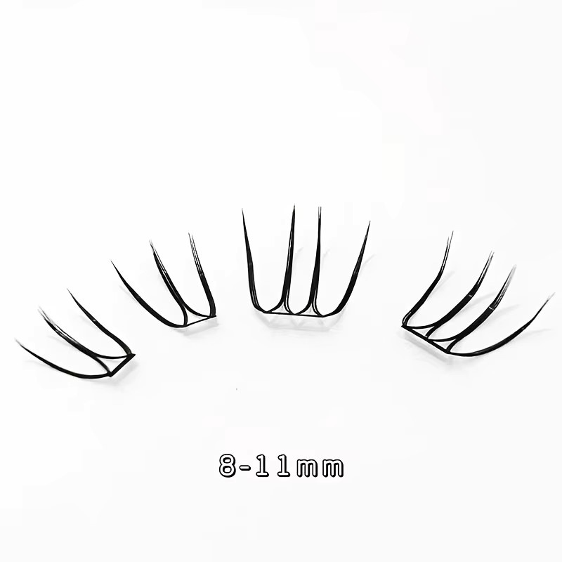 Mixiaohe Segmentierte Wimpern, 80 Cluster, 8-11mm, Schwarz - Bild 6