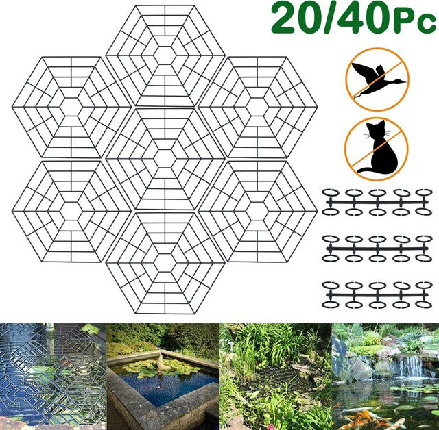 Schutznetz für Gartenteich aus Kunststoff in Schwarz, schwimmendes Fischschutznetz zum Schutz vor Reihern und Katzen, rechteckig - Bild 1