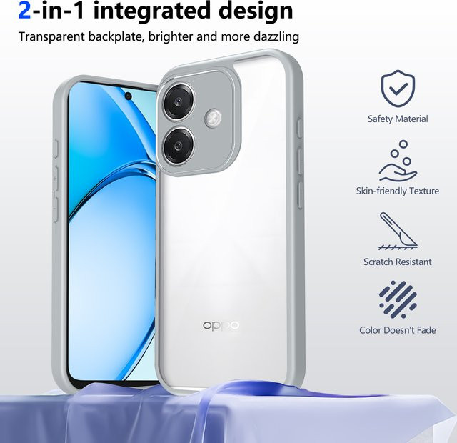 Stoßfeste Silikon-Handyhülle für Oppo A3 4G 2024 CPH2669 und Oppo A3 5G CPH2683, transparente matte Rückseite mit Luftkissen-Schutz - Bild 1