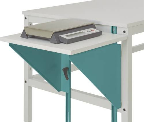 Manuflex Höhenverstellbarer Tischansatz für Arbeitstische und Werkbänke, Wasserblau, B: 100 cm, T: 50 cm - Bild 1