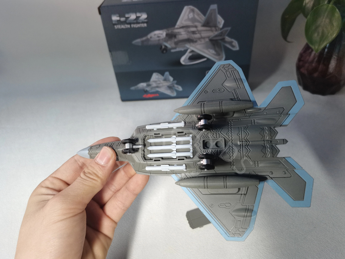 ZOCO F22 Kämpfer 3D Puzzle Modellflugzeug in 1:100 Skala, Grau, Kunststoff - Bild 3
