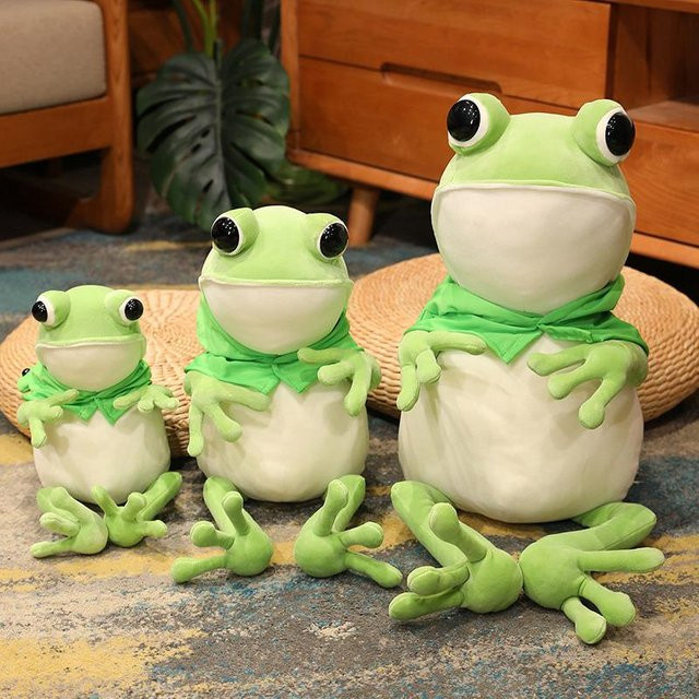 Kidsly Kawaii Frosch Umhang Plüschtier, 80cm, Grün - Bild 1