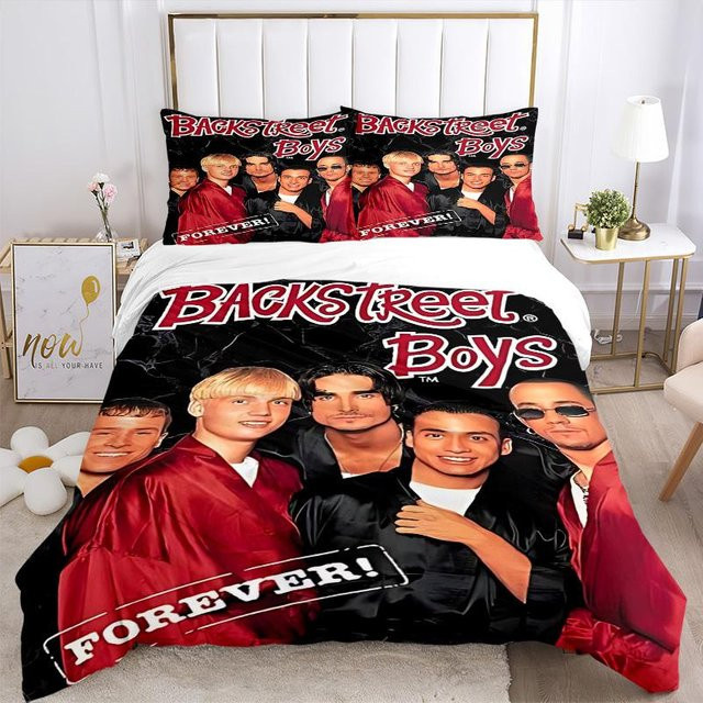 3-teiliges Backstreet Boys Bettwäsche-Set von Ruoxin Three in Multicolour, bestehend aus 1 Bettbezug und 2 Kissenbezügen aus Polyester, B/H: 250 x 220 cm - Bild 1