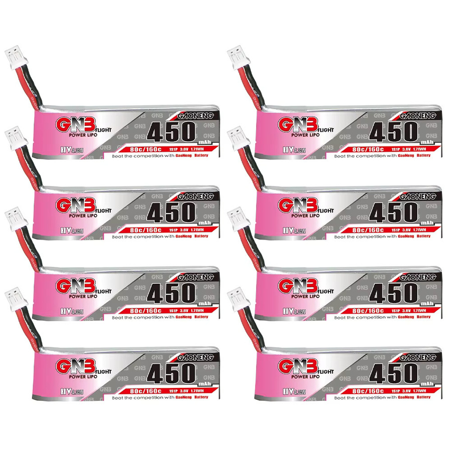 GAONENG GNB 1S 450mAh 3,8V LiPo Batterie mit PH2.0 Anschluss für Racing Drones und Quadcopter - Bild 2