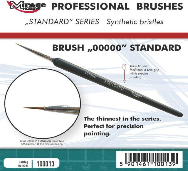Mirage Hobby Pinsel Standard Größe 00000 Schwarz - Bild 1