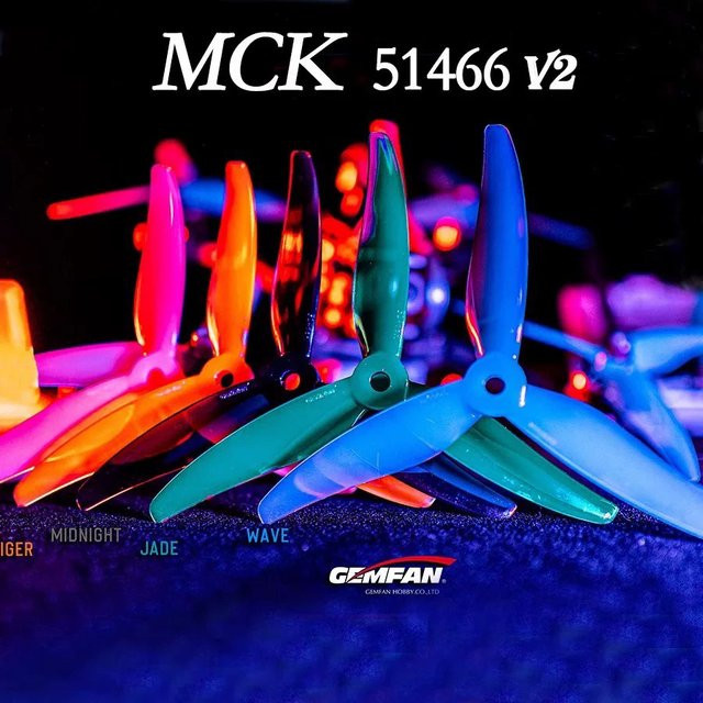 Gemfan Hurricane 51466 MCK V2 Propeller, 4-teiliges Set, 5 Zoll, 3-Blatt - Bild 1