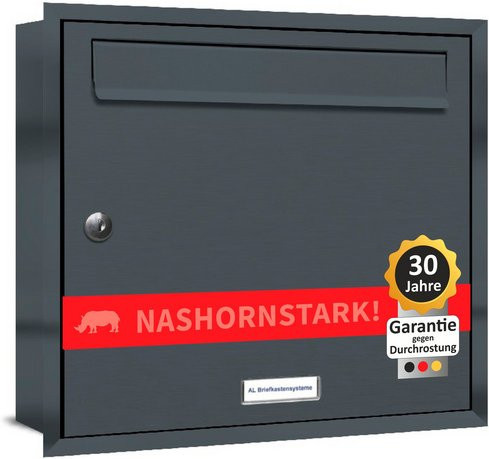 AL BRIEFKASTENSYSTEME Briefkasten für 1 Partei zur Unterputzmontage, grau, B/H/T: 153,223 x 38,5 x 11,6 cm - Bild 1