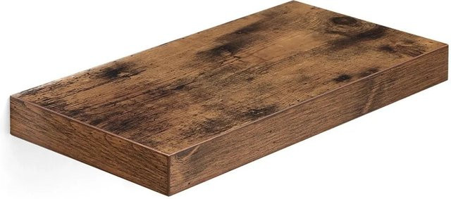 Vasagle Schweberegal in Braun mit Vintage-Maserung, B/H/T: 40 x 20 x 3,8 cm - Bild 1