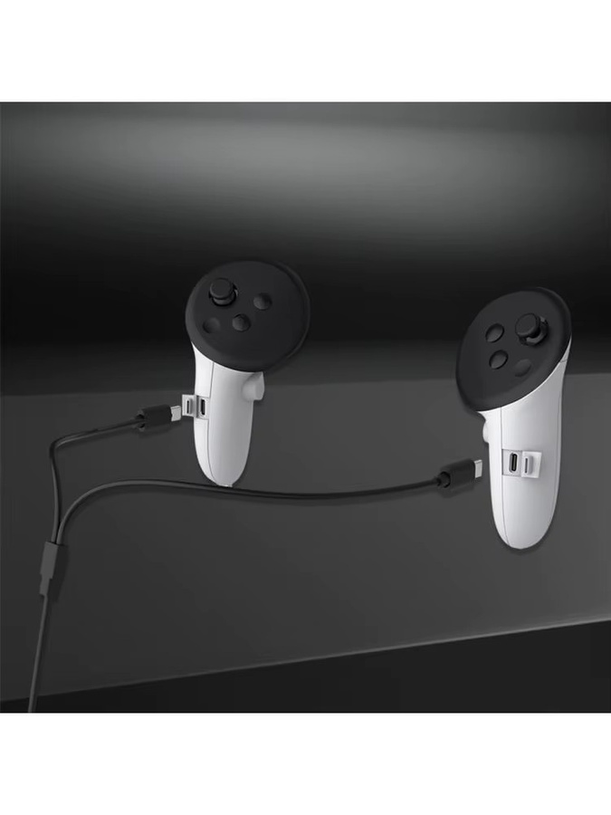 ALLOET VR-Controller Akkupack Ladegriffe Abdeckung Zubehör für Meta Quest 3S und Meta Quest 3 in Weiß - Bild 4